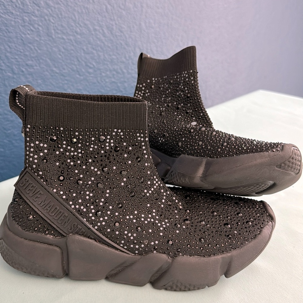 Steve Madden Crystal-Embellished Sneakers - Women’s Size 5